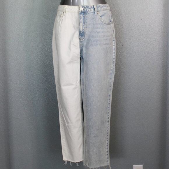 Two Tone White and Light Blue  Denim Jeans Juniors Size 13 - Picture 1 of 6